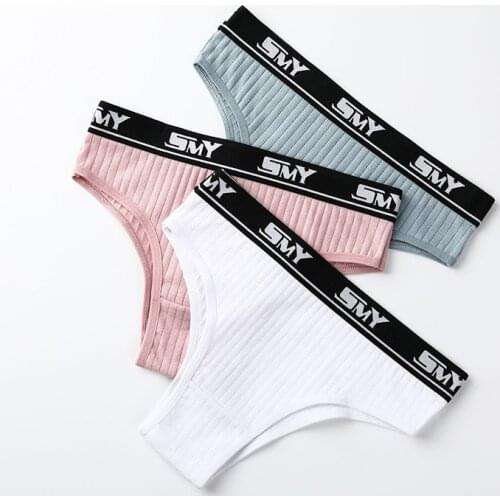 BZEL Simple Womens Panties Letters Waist Cotton Underwear Breathable Female Thongs Sports G-String Comfortable Underpants Tanga