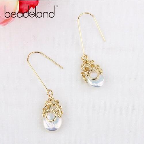 Beadsland Drop Earrings Pearls With Gilding Hollow Decoration Fashion Ethnic For Woman Girl Party Festival Hot Sell Gift 40063