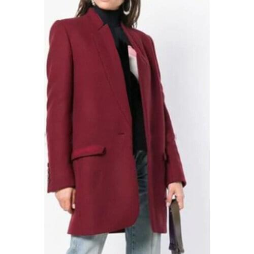 Wool & Blends Ladies Stand-collar Slim-fit Fashion Clothes Chaqueta Mujer Blazer Coat Woolen Coat Women Jacke Winter Basic Coats