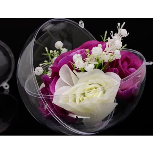 10pcs/lot Christmas Decoration Hollow Ball High Transparent Plastic Gift Box Baby Shower Birthday Wedding Box