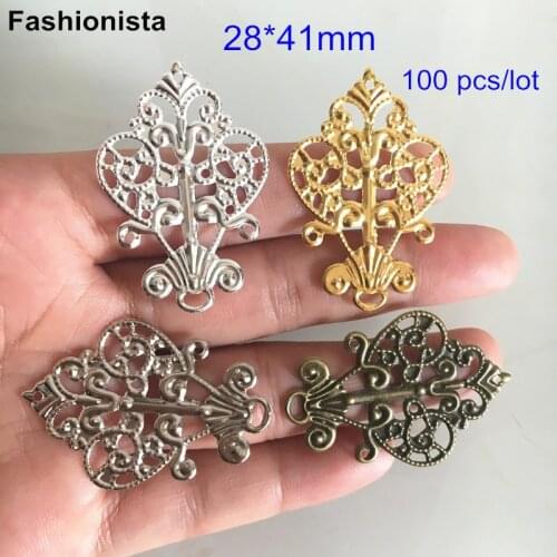 100 Vase Shape Metal Stamping Charms Gold-color,Silver-color,Steel,Bronze,DIY Jewelry & Crafts Findings,Scrapbook Embellishments
