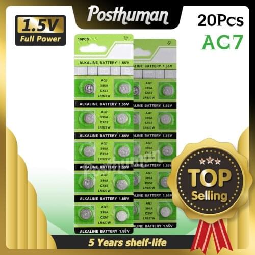 20 CSAG7 1.55V Volt Cell Alkaline Batteries LR927 SR57 SR57L SR927 LR927W S28 SP395 SR927SW SR927W TR927W V395 Coin Button Hot