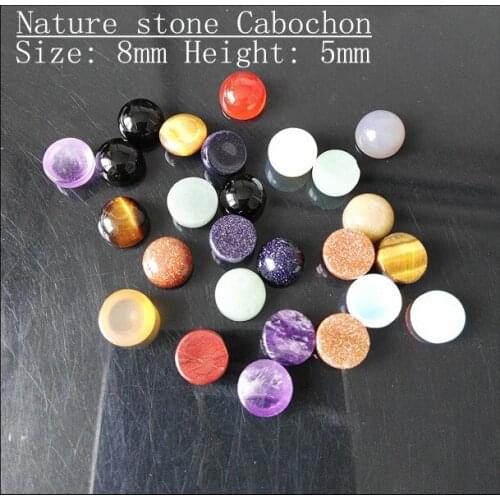 20PCS nature stone cabochon fashion jewelry diy beads charms beads accessories size 8mm 10mm mix different types of stone