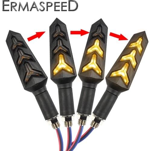 4Pcs Motorcycle Indicators Sequential Flowing Turn Signal Lights 12V 12 LEDs Bulbs For Motorcycle Motorbike Scooter Off Road