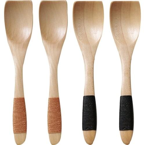 4PCS Lot Kitchen Wooden Spoon Bamboo Cooking Utensil Tool Soup Teaspoon Catering soup spoon ecologico accesorios