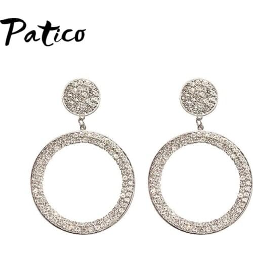 Luxury 925 Sterling Silver Crystal Stud Earrings For Women Girls Wedding Engagement Fashion Jewelry 2021 Trend Wholesale