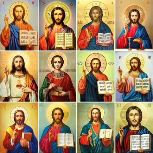 Huacan Diamond Mosaic 5D Jesus Full Drill Diamond Embroidery Painting Religion Picture Of Rhinestones Gift Home Decoration