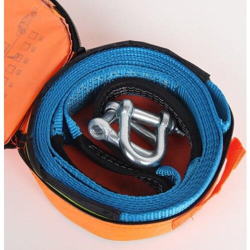 Car tow rope 5 meters 8 tons thick off-road trailer binding belt tensioner to pull the car rope