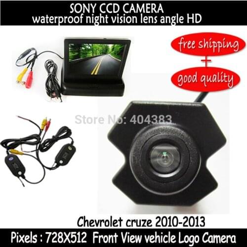 Wireless Front Side Waterproof HD sony CCD Front View car camera logo camera with front monitor for Chevrolet Cruze 2010-2013
