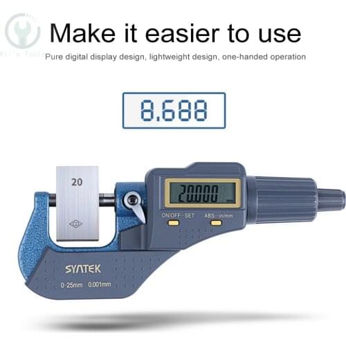 0.001mm Electronic Outside Micrometer 0-25-50 Mm Digital Micrometer Caliper Gauge Meter Micrometer Carbide Tip Measure Tools