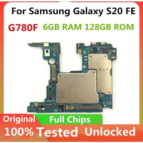 EU Verison For Samsung Galaxy S20 FE G780F Motherboard 8GB RAM Original Unlocked MainLogic Board With Full Chips Android System