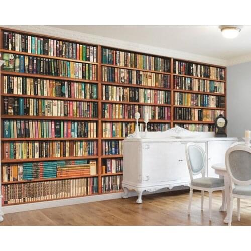 European 3D stereo library books wallpaper mural Papel de parede,living room tv sofa bedroom kitchen wall papers home decor bar