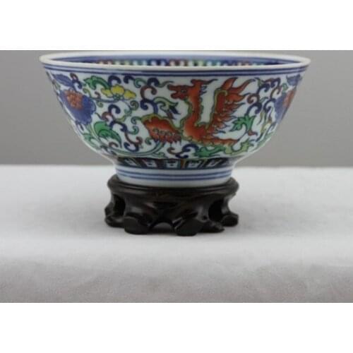 Antique QingDynaty Hand-made Porcelain bowl,Colorful Blue and White bowl,hand-painted crafts,best Home Decorations&Collection