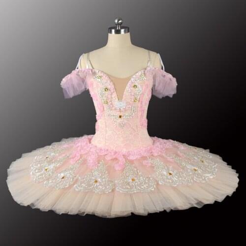 Fltoture CT0256 Sleep Beauty Ballet Costumes Girls Pink Tutu With Lace Child Custom Made Ballet Nutcracker Professional Tutus