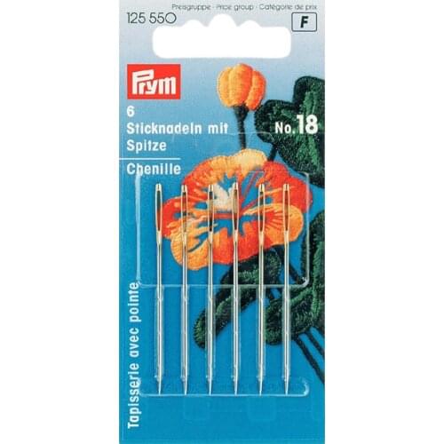 Germany Prym chenille needle chenille thread needle 125550 125551 125552 125553, Sticknadeln mit Spitze Chenille