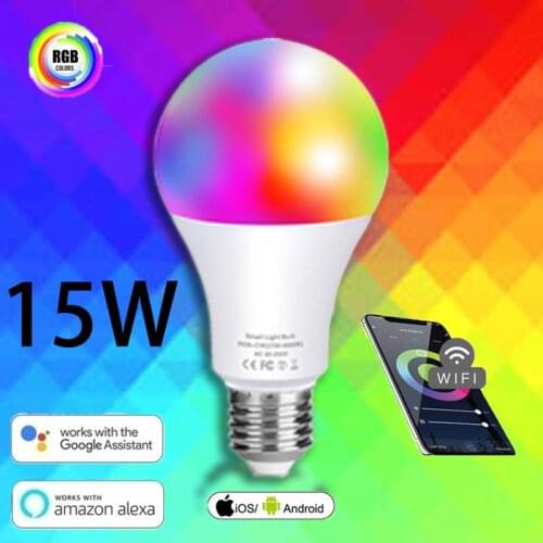 Smart wifi Bulb LED Bulb Works With Alexa Google Assistant Dimmable Lamp E27/B22 10W RGB Party Light Or IR Remote Coontrol Lampa