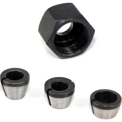 LAVIE 2 pcs set 6mm or 6.35mm or 8mm collet chuck with nut Engraving Trimming Machine Electric Router Milling Cutter Accessories