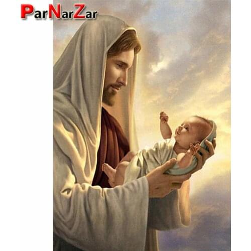 ParNarZar Jesus Christ Religious DIY 5D Diamond Painting Full Drill Kits Rhinestone Picture Art Craft for Home Wall Decor Gift
