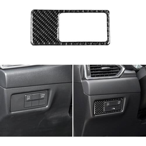 Carbon Fiber Rearview Headlight Headlamp Switch Button Cover Trim Panel Sticker For Mazda CX-5 17-2018