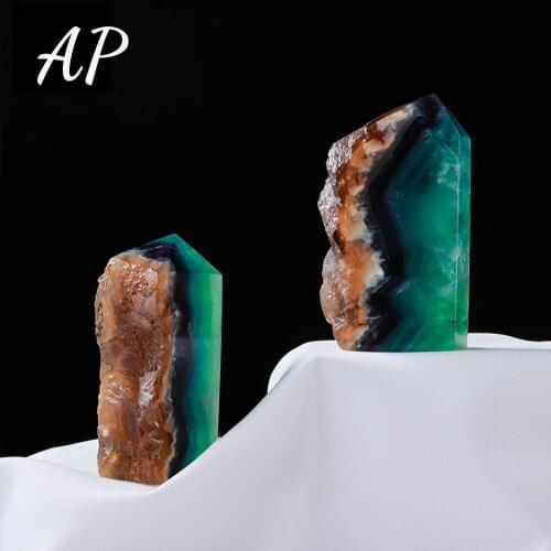 Natural Crystal Fluorite Stone Slice Point Treatment Stone Crystal Tower Ornament For Home Decoration