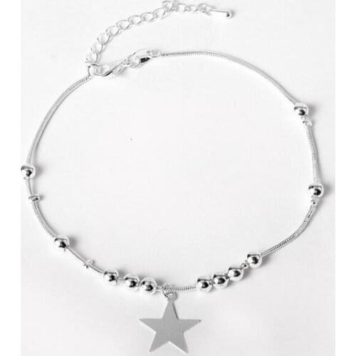 New Fashion Star Pendant Anklets 925 Silver Charm Star Anklets, Suitable for Ladies Jewelry Gifts JL005