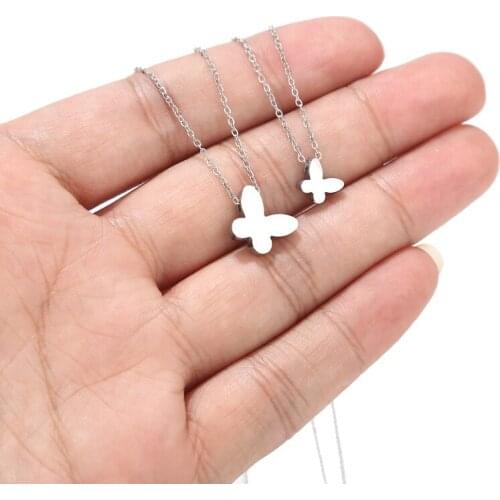 High polished stainless steel butterfly Pendant Charm Necklace Insect Fine Jewelry Gifts For Women For Her