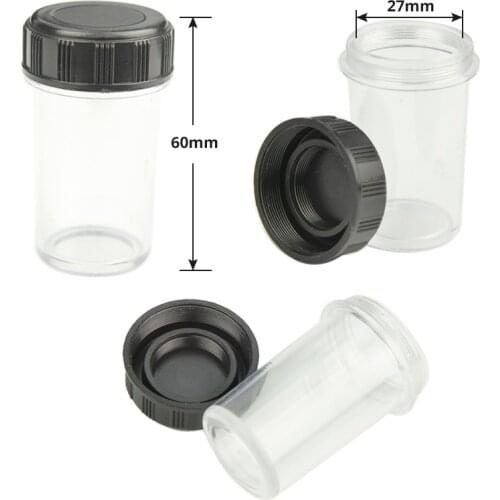 2pcs Microscope Objective Lenes Box Plastic Lens Protective Case with RMS Thread Dust Cover box