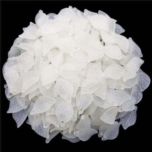 100PCS Acrylic Frosting Leaf Shaped Pendant For DIY Jewelry Making Findings Mini Pendant Beads Jewelry Accessories Wholesale