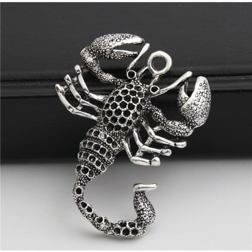 3pc Silver Color Scorpion Charms Crawler Animal pendant for DIY bracelet necklace Jewelry Accessories Making 39x50mm A2964