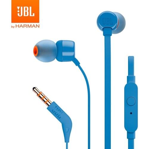 JBL T110 3.5mm Wired Earphones Stereo Music Deep Bass Earbuds Headset Sports Earphone In-line Control Hands-free with Microphone