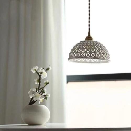 Retro Ceramic Chandelier Bedroom Bedside Bar Aisle Balcony Cafe Restaurant Lamp E27 AC110V240V