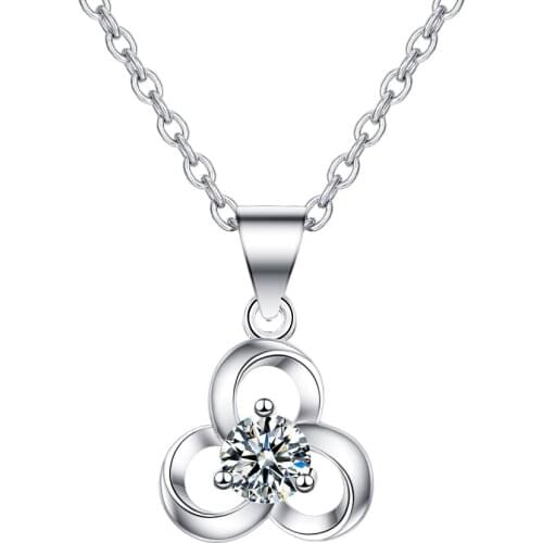 Luxury Bling Cubic Zirconia Clavicle Chain 925 Sterling Silver Necklace For Women Minimalist Dainty Jewelry Wholesale