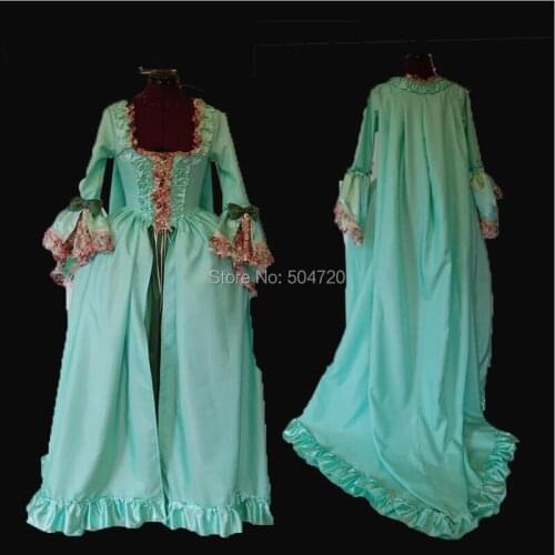 Tailored!green Vintage costumes 18th Duchess Retro medieval Renaissance Reenactment Theatre Civil war Victorian dress HL-403
