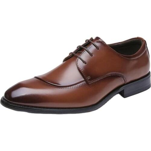Genuine Leather Men Shoes Fashion Lace-Up Formal Casual Business Office Size 39-44