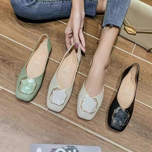 Shallow Mouth Single Shoes Large Size Fashion Womens Shoes Spring Summer 2021 New Lightweight Loafers Comfortable Flat Shoes