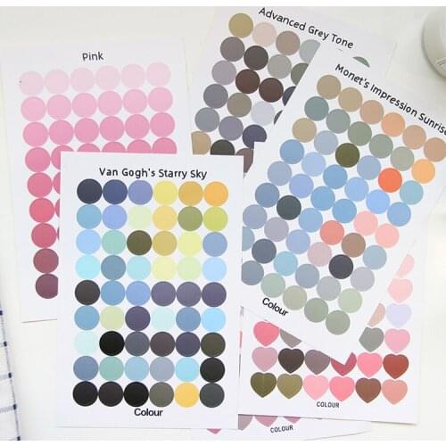 MINKYS Vintage 3PCS/lot Scrapbooking Dot Sticker Journal Label Stickers Kawaii Stickers Planner School Stationery
