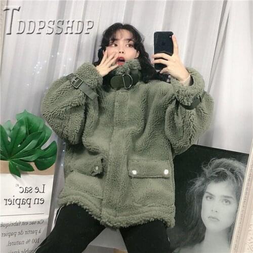 2019 Green White Khaki Color Can Choose Women Coat Winter Fluff Female Jacket