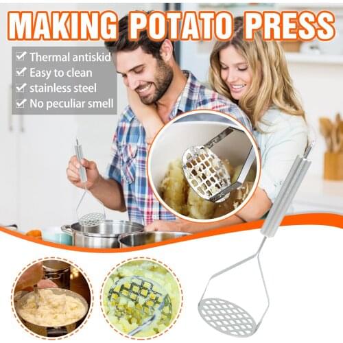 1PC Stainless Steel Potatoes Mud Pressure Mud Machine Potato Masher Ricer Fruit Vegetable Tools Kitchen Gadgets Accessories