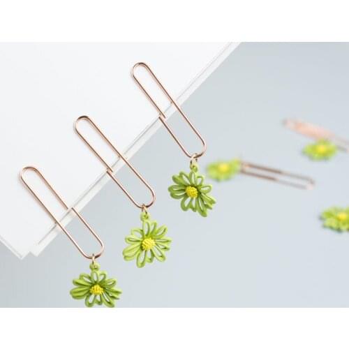 10 flower Paper Clips Notebook Memo Pad Filing Bookmark binder Paperclips Student Office Binding Supplies Stationary