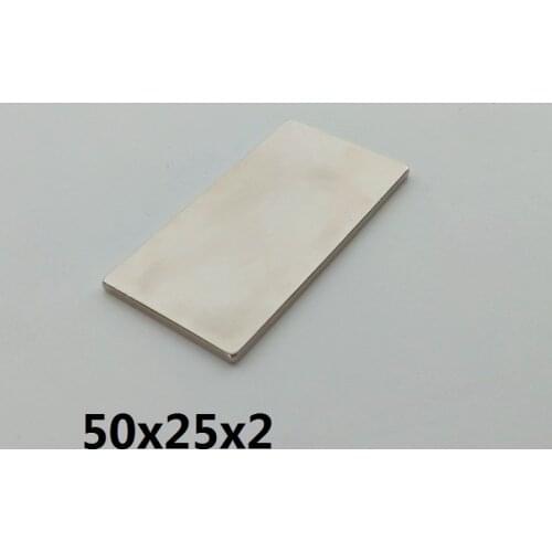 10PCS/LOT Block Magnet 50*25*2 N35 Strong Square NdFeB Rare Earth magnets 50x25x2 Neodymium Magnet 50 x 25 x 2