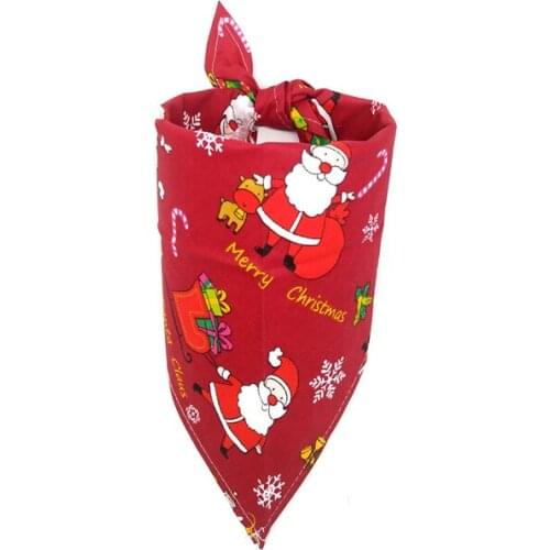 100PCS / LOT New Christmas Pet Supplies Pet Triangle Towel Saliva Towel Red And Green Two Colors