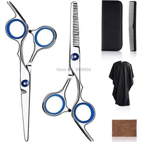 50bags New Profissional Hairdressing Scissors Hair Cutting Scissors Set Barber Shears High Quality Salon 6.0inch color BLACK
