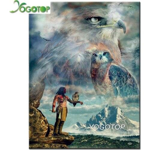 YOGOTOP Diamond Embroidery Indian eagle Diy Diamond Painting cross stitch 5D Diamond Mosaic Home Decor VD964