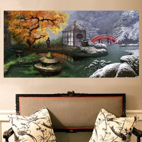 5D Diy Diamond Painting Winter Japanese Garden Scenery Of Rhinestones Full Round Square Embroidery Sale Home DecorationZP-3967
