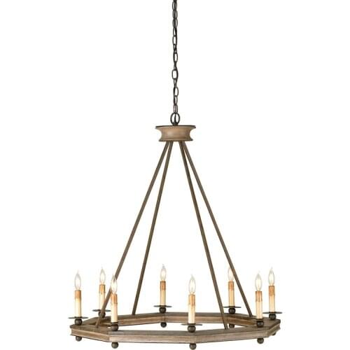 American retro chandelier rustic rural solid wood living room dining room bedroom coffee shop warm lighting