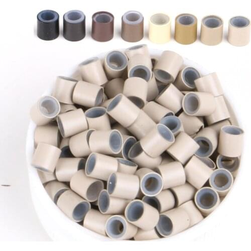 Free Shipping 500pcs/bag 3.4mm Euro Copper Tubes Links Silicone Micro Beads Rings for I-tip and Micro Ring Hair Extensions