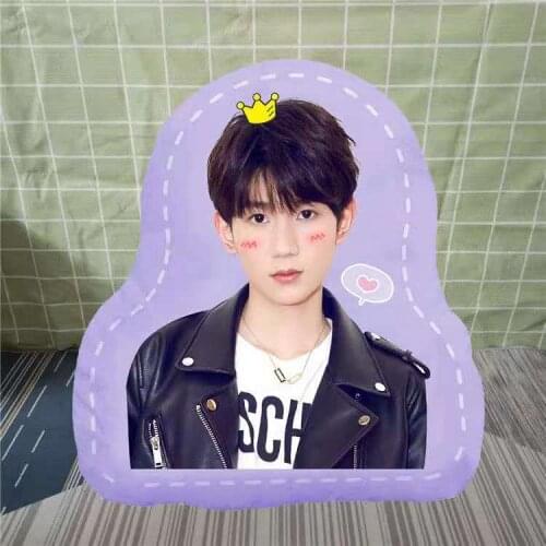 TFBOYSwang Yuan Humanoid Pillow Real Photos Waiting Surrounding Shaped Pillow Cartoon Doll Doll Waist Cushion Home Decor