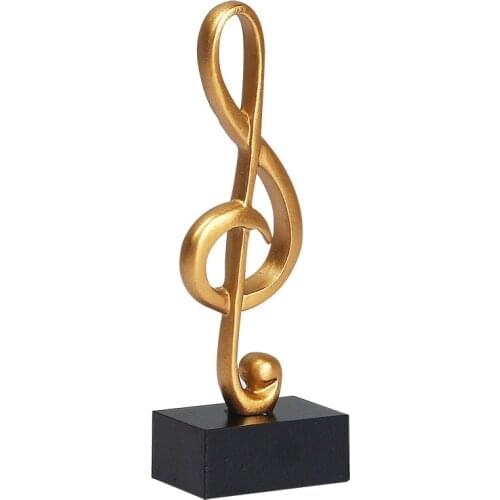 Childrens Room Decor Golden Music Note Resin Crafts Desktop Ornaments Living Room Bedroom Study Staff Note Model Accessories