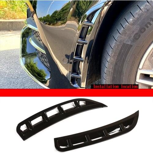 For Mercedes GLE W167 2020-2021 ABS Carbon Fiber/Black Car front bumper spoiler side air exhaust cover Stickers Car Accessories