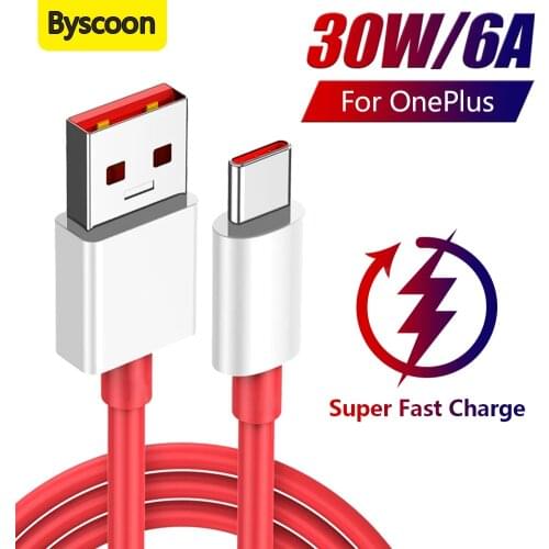 Bsycoon USB Type C Cable 30W 6A For Oneplus 9 9R Nord N10 Quick Fast Charge For OnePlus 8 7 Pro 7t 7 T 6t 6 5t 5 3 Warp Charger